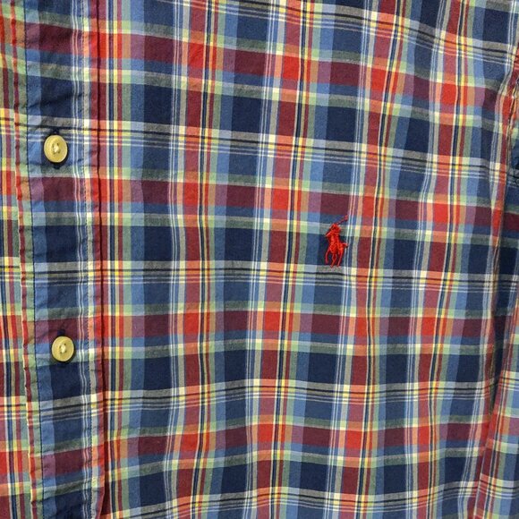 Ralph Lauren Blue & Red Plaid Long Sleeve Button Down Shirt Men's SIZE 3… - Picture 4 of 6